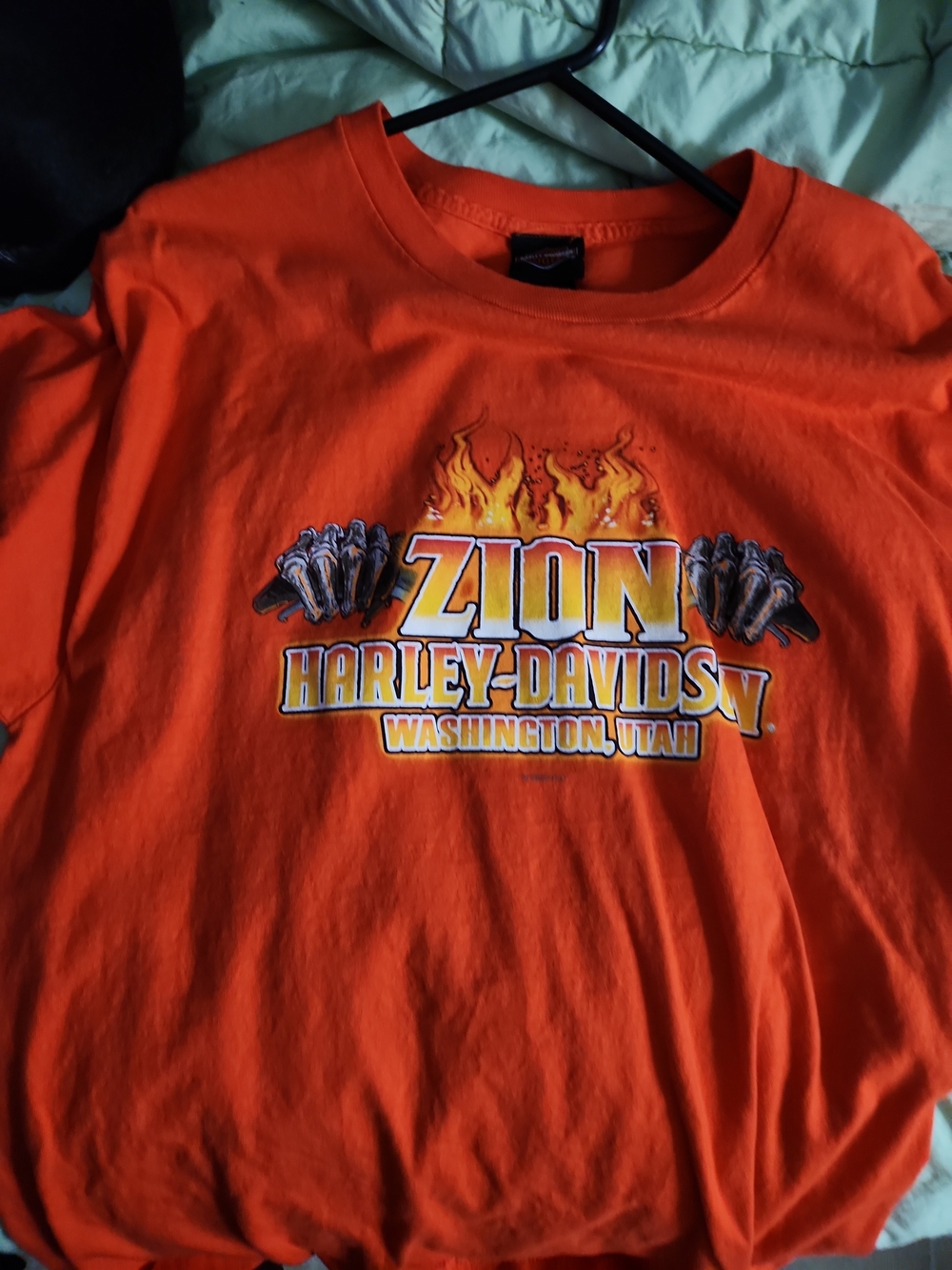 Harley-Davidson Orange Zion Graphic Short Sleeve Tee